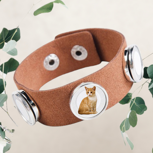 Persönliches Armband mit deinem Foto Braun